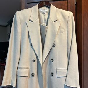 Cream Double-Breasted Blazer